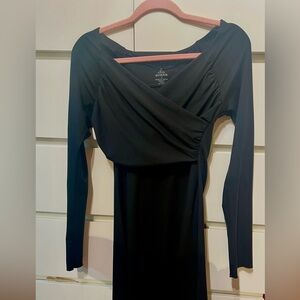 Prana black active faux wrap dress S (small)